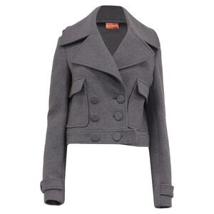 Altuzarra Laga Double-Breasted Peacoat in Grey Wool